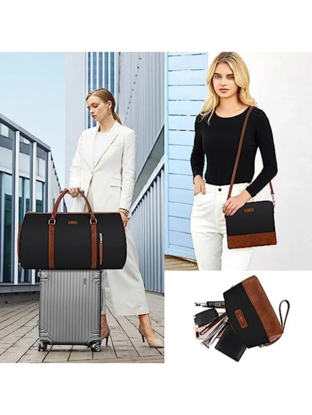 2-in-1 Convertible Travel Garment Bag with Waterproof Shoe Compartment